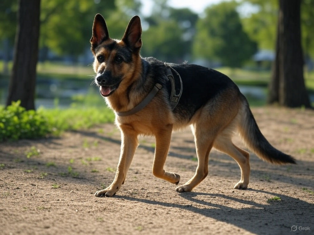 Healthy German Shepherd demonstrating prevention of health issues